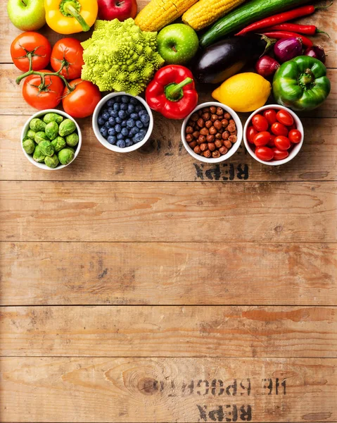 Διατροφή Και Υγιεινή Διατροφή Φρούτα Λαχανικά Χορτοφαγικά Τρόφιμα Θρεπτικά Συστατικά — Φωτογραφία Αρχείου