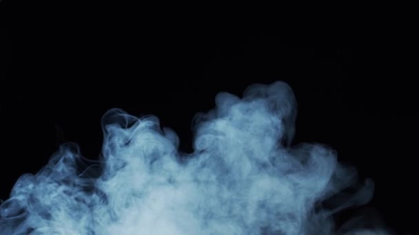 Struktura Dymu Czarnym Tle Mistyczna Para Nocy — Wideo stockowe