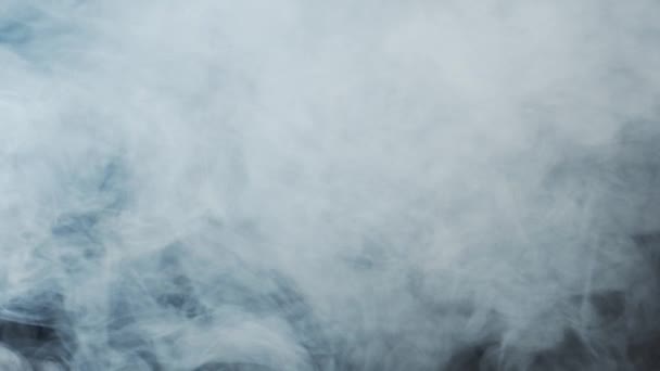 Textura Humo Sobre Fondo Negro Blanco Vapor Místico Por Noche — Vídeos de Stock