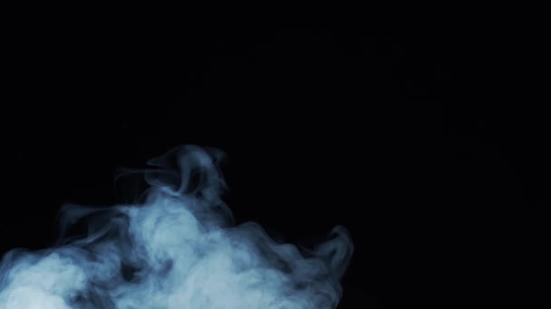 Smoke Texture Blank Black Background Mystical Steam Night — Stock Video