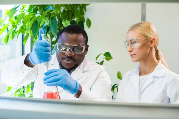 Forskare Och Studenter Som Arbetar Labb Läkare Lär Praktikanter Att — Stockfoto