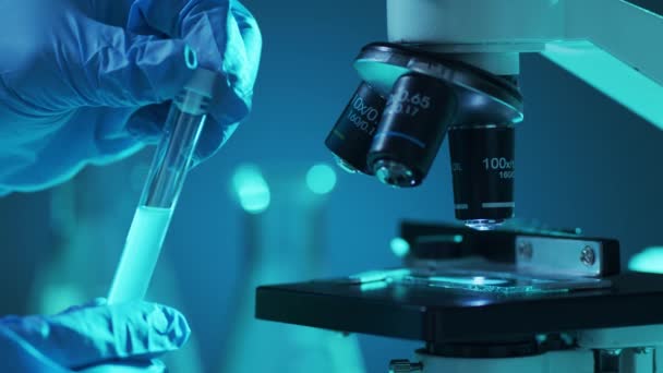 Scientific Laboratory Close Pandemic Disease Healthcare Vaccine Research Coronavirus Covid — Stock Video