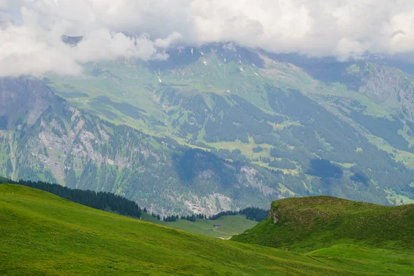 Alpské Vrcholy Krajiny Pozadí Jungfrau Bernese Highland Alpy Cestovní Ruch — Stock fotografie
