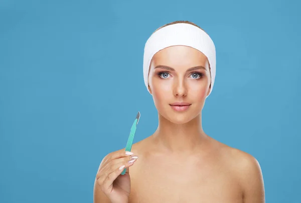 Injection Beauté Dans Visage Une Jeune Femme Chirurgie Plastique Lifting — Photo