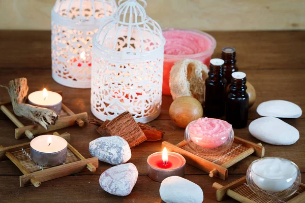 Spa background with candles — Stock Photo, Image