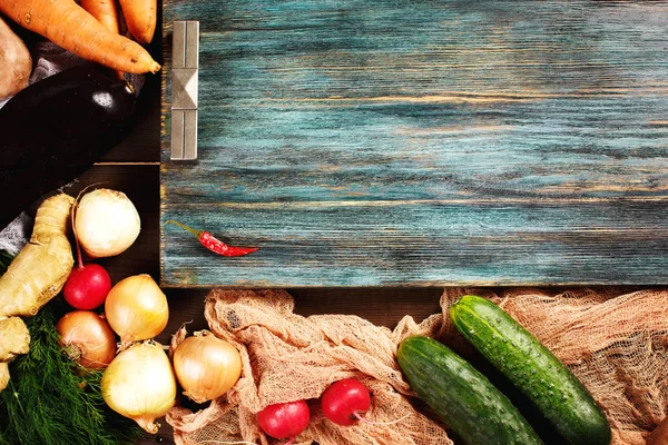 Border  with fresh vegetables — Stock Photo, Image