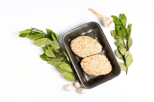 Raw food, chicken cutlets ready for prepare — Stock Photo, Image