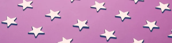 Violette vakantiebanner met gouden sterren, feestelijk concept — Stockfoto