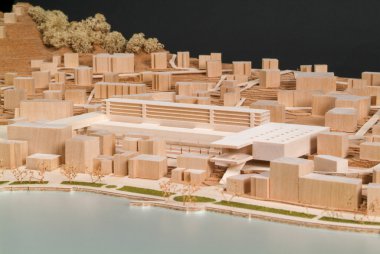 Mimari sunum için modeli çevreleyen sitesi