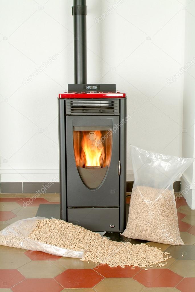 Modern domestic pellet stove  