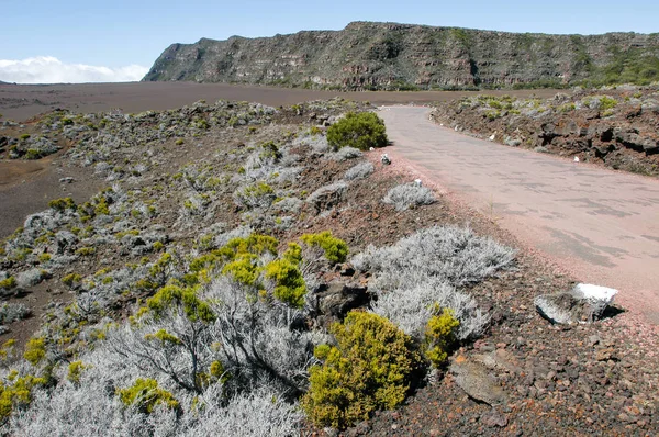 Straße zum Vulkan Piton de la Fournaise — Stockfoto