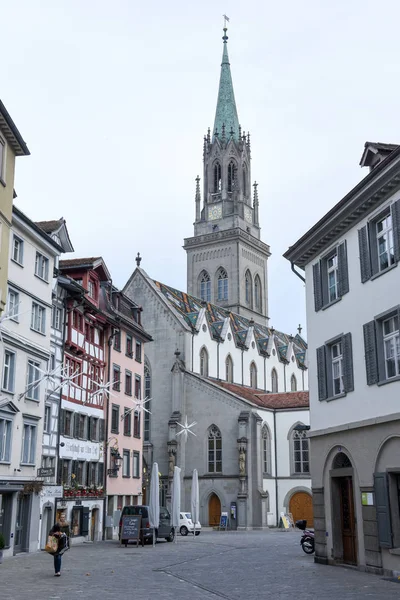 Centralny plac w starego miasta St. Gallen — Zdjęcie stockowe