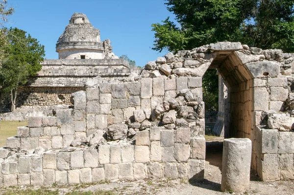 Ruine de l'observatoire Maya à Chichen Itza — Photo