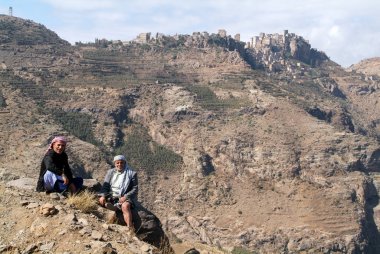 In Dağları üzerinde Al Hajjarah Köyü