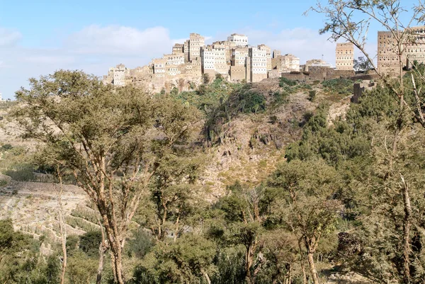 Den byn av Al Hajjarah på Haraz berg — Stockfoto