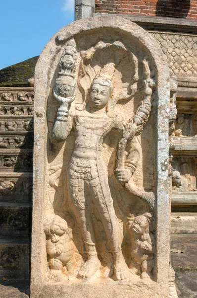 Skulptur av Vatadage (runda huset) på Polonnaruwa ruin — Stockfoto