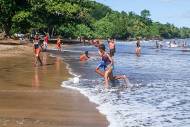 Çocuk Fransa Mayotte beach adada oyun