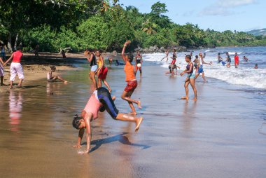 Çocuk Fransa Mayotte beach adada oyun