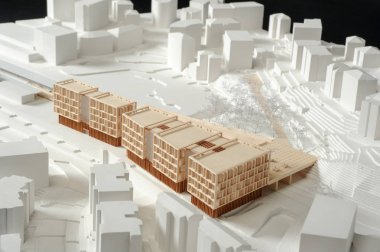 Mimari sunum ve backgr için modeli çevreleyen sitesi