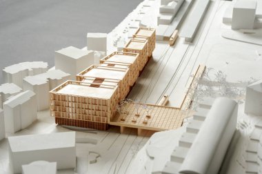 Mimari sunum ve backgr için modeli çevreleyen sitesi