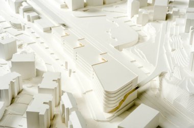 Mimari sunum ve backgr için modeli çevreleyen sitesi