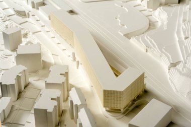 Mimari sunum ve backgr için modeli çevreleyen sitesi