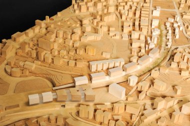 Mimari sunum ve backgr için modeli çevreleyen sitesi