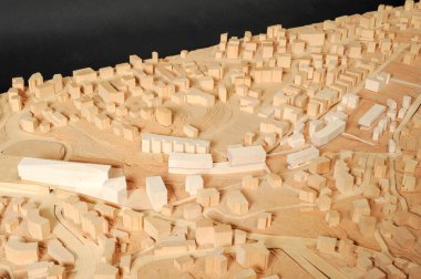 Mimari sunum ve backgr için modeli çevreleyen sitesi