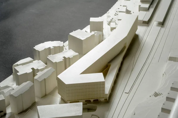 Окружающая площадка модель для архитектурной презентации и нарды — стоковое фото
