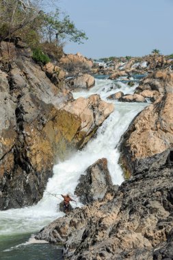 Laos adada Don Khon adlı Mekong Nehri