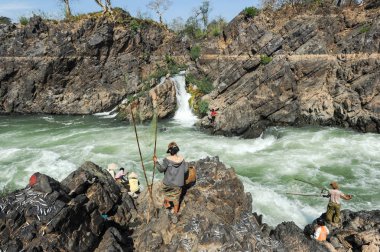 Laos adada Don Khon adlı Mekong Nehri