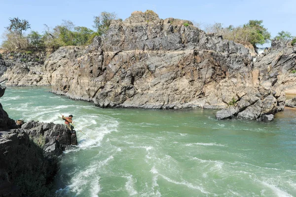 El río Mekong en la isla Don Khon en Laos —  Fotos de Stock