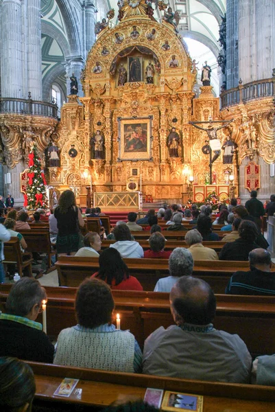 Personas fisgoneando en la Catedral Metropolitana de la Ciudad de México, México — Foto de Stock