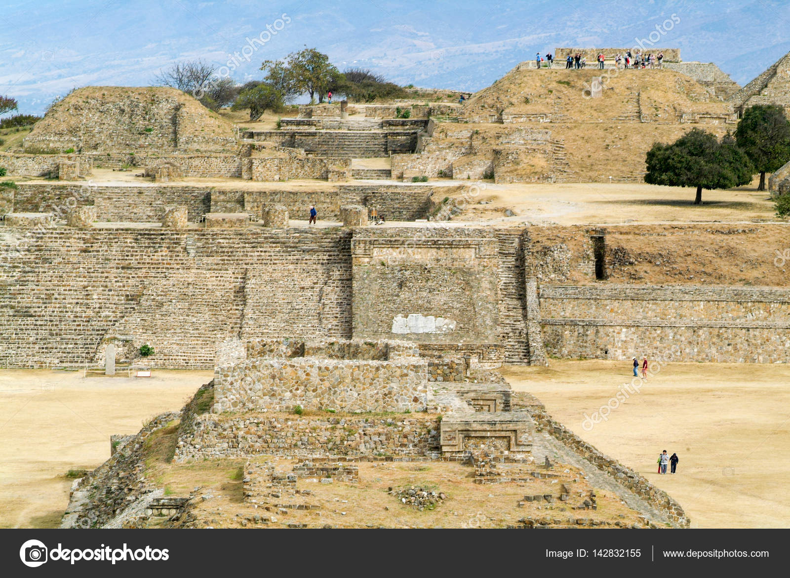 Mayan city ruins in Monte Alban near Oaxaca city Stock Photo by