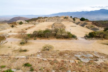Maya şehir Monte Alban Oaxaca şehir kalıntıları.