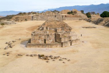 Maya şehir Monte Alban Oaxaca şehir kalıntıları.