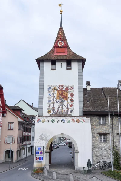 Mittelalterliche Häuser bei sempach in der Schweiz — Stockfoto