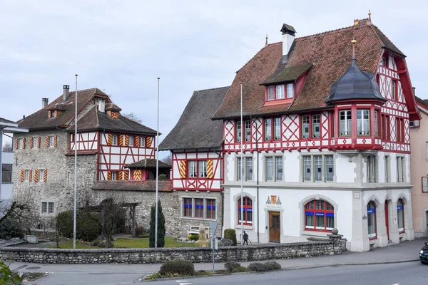 Case medievali a Sempach in Svizzera — Foto Stock