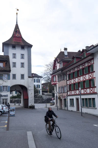 Maisons médiévales à Sempach sur la Suisse — Photo