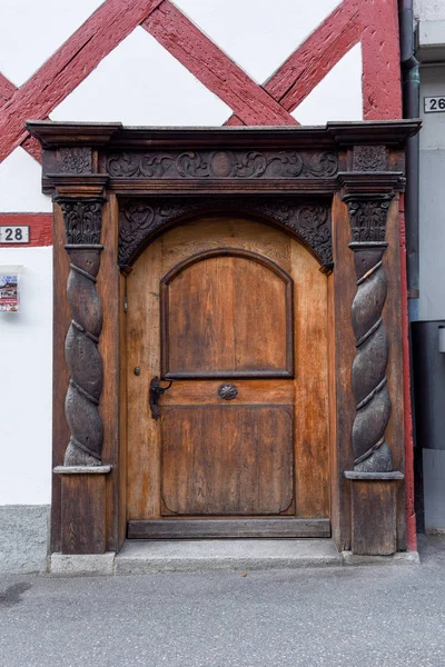 Detalhe da casa medieval em Sempach — Fotografia de Stock