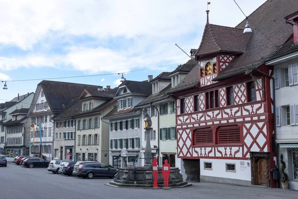 Maisons médiévales à Sempach sur la Suisse — Photo