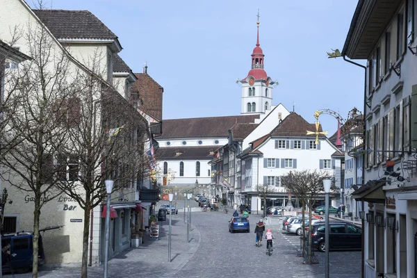 Het dorp van Sursee op Zwitserland — Stockfoto