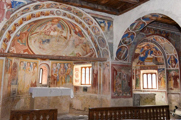 Freskler San Carlo di Negrentino, Switzerla, kilisenin içinde — Stok fotoğraf