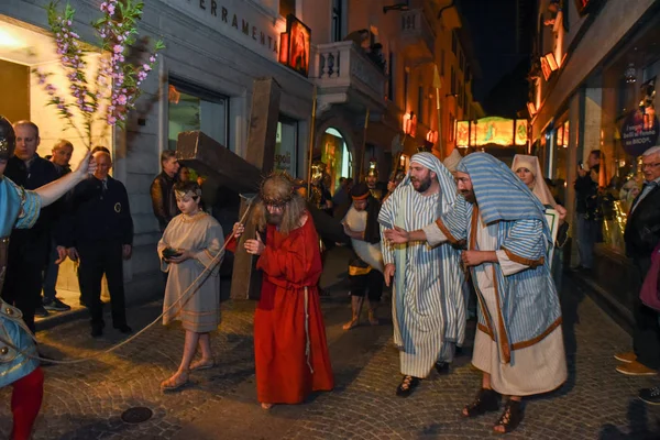 Jährliche Prozession der Kreuzigung Jesu Christi zu Ostern — Stockfoto