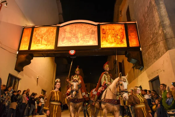 Jaarlijkse processie van de kruisiging van Jezus Christus met Pasen — Stockfoto