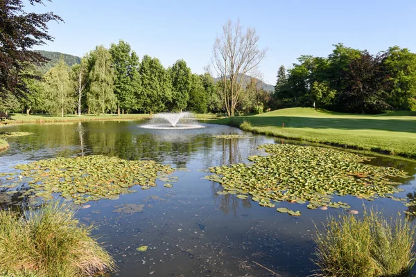 The lake of the golf course at Magliaso — Stock Photo, Image