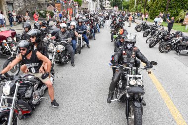 Lugano İsviçre Harley günlerde törende Bykers