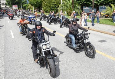 Lugano İsviçre Harley günlerde törende Bykers