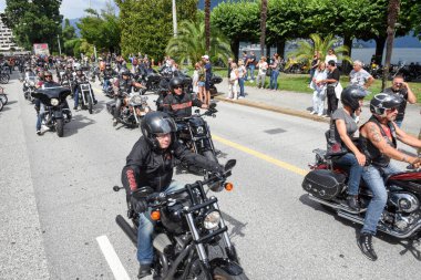 Lugano İsviçre Harley günlerde törende Bykers