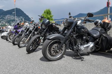 Harley Davidson Motosiklet üzerinde Lugano İsviçre Harley günlerde 